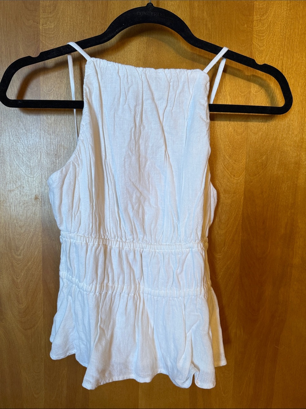 Abercrombie & Fitch White Smocked Waist Cami